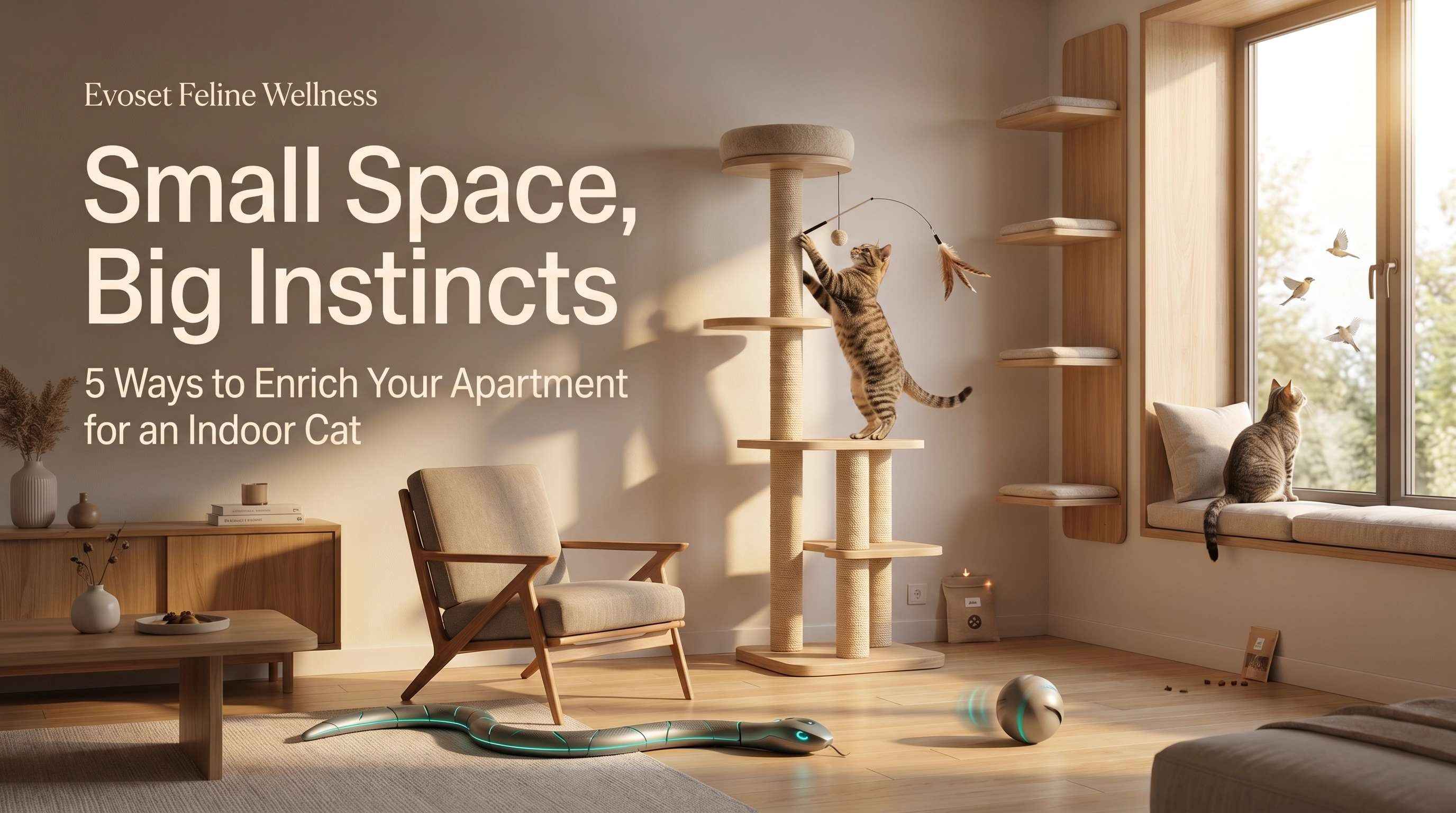 Small Space, Big Instincts: 5 Ways to Enrich Your Apartment for an Indoor Cat