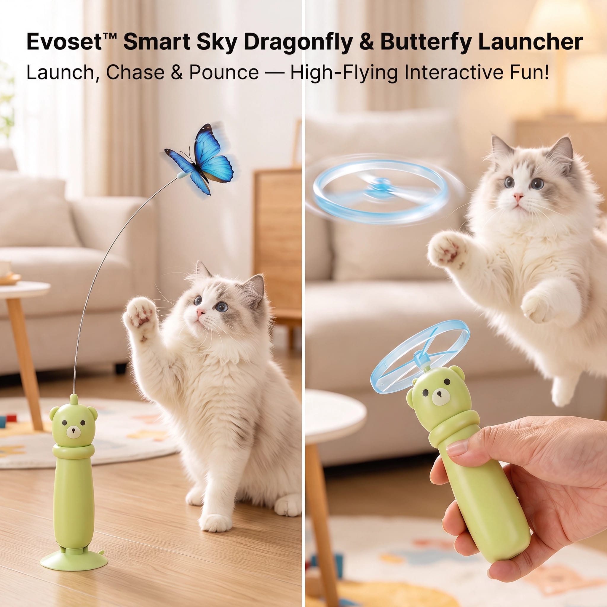 Evoset Evoset™ Smart Sky Dragonfly & Butterfly Cat Launcher Evoset™ Smart Sky Dragonfly & Butterfly Cat Launcher