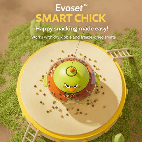 Evoset Interactive Cat Toy Evoset™ 4-in-1 Smart Chick — Interactive Laser & Treat Dispenser Evoset™ 4-in-1 Smart Chick — Interactive Laser & Treat Dispenser