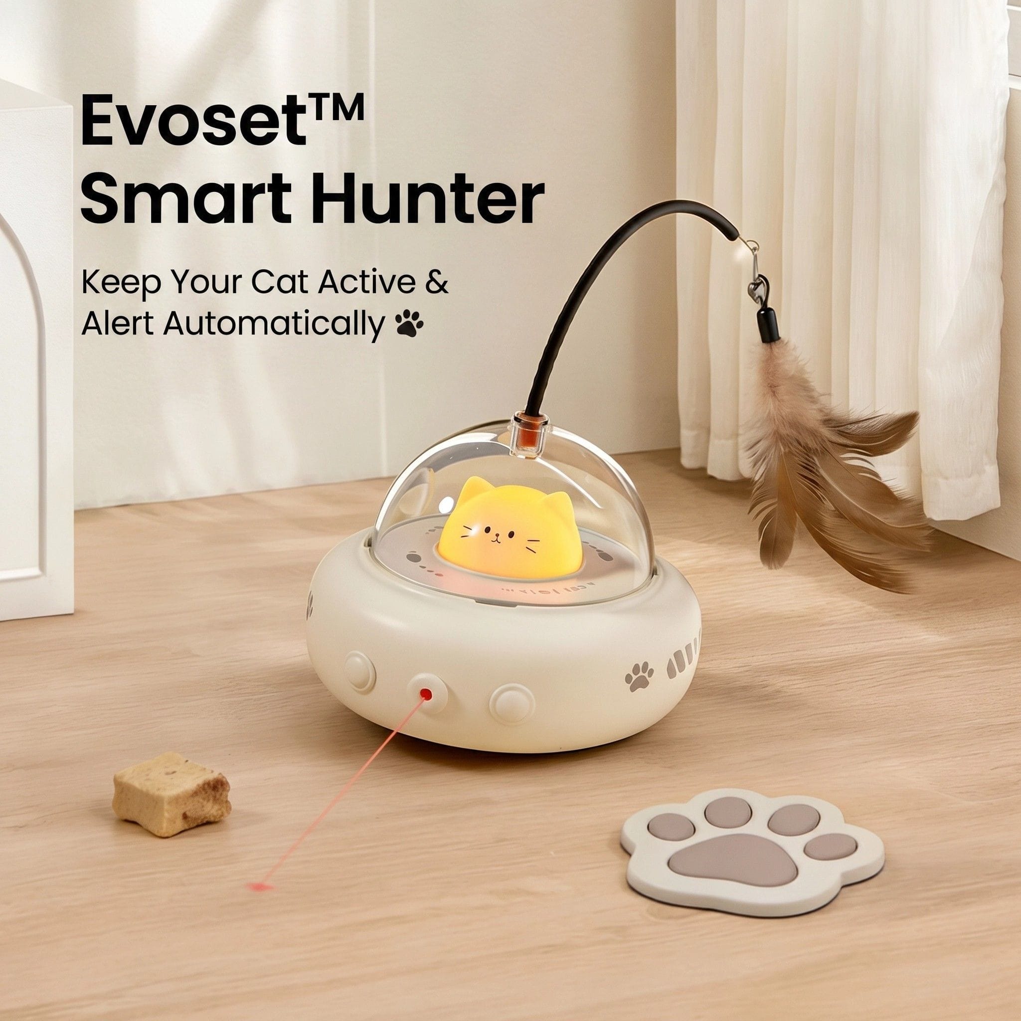 Evoset Interactive Cat Toy Evoset™ Smart Hunter — Interactive Laser & Auto-Drive Evoset™ Smart Hunter — Interactive Laser & Auto-Drive