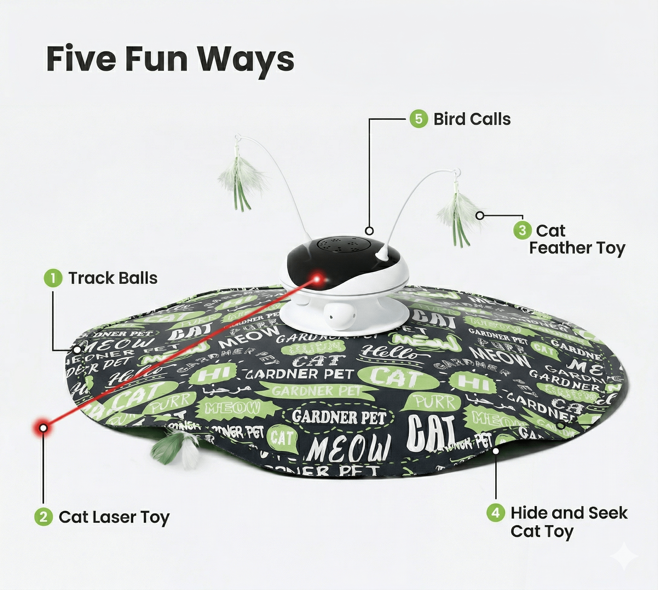 Evoset Interactive Cat Toy Evoset™ 5-in-1 Smart Hunter Station Evoset™ 5-in-1 Smart Hunter Station