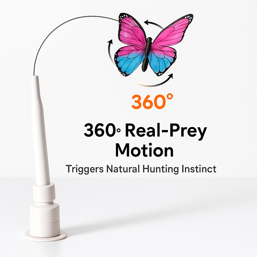 Butterfly toy with 360-degree motion on a white background