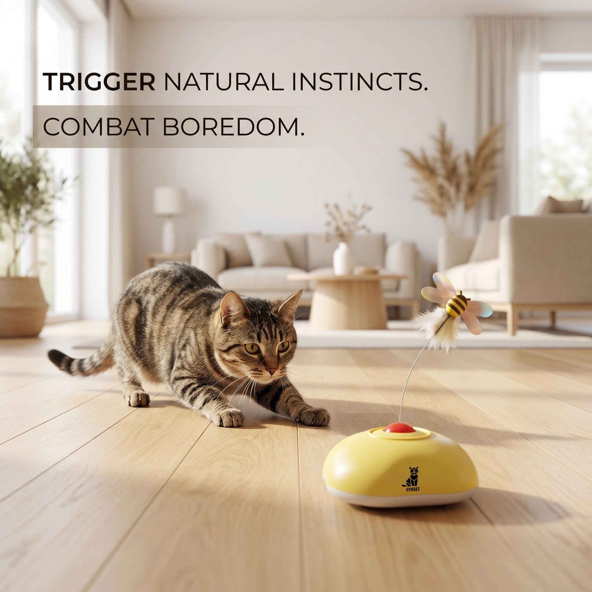 Evoset Interactive Cat Toy Evoset™ Smart Buzzing Bee Cat Toy 🐾 Evoset™ Smart Buzzing Bee Cat Toy 🐾