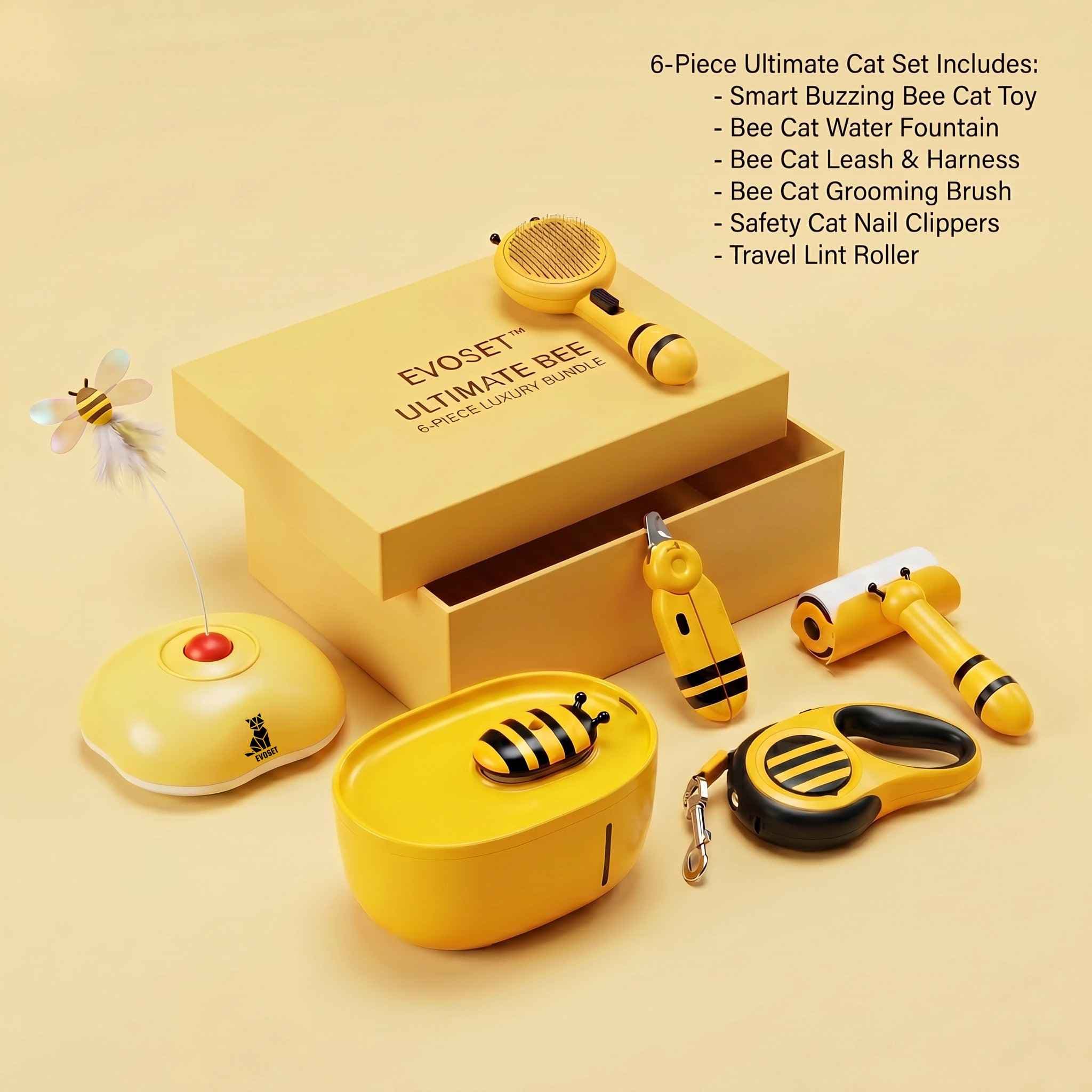 Evoset Interactive Cat Toy Evoset™ Smart Buzzing Bee Cat Toy 🐾 Evoset™ Smart Buzzing Bee Cat Toy 🐾