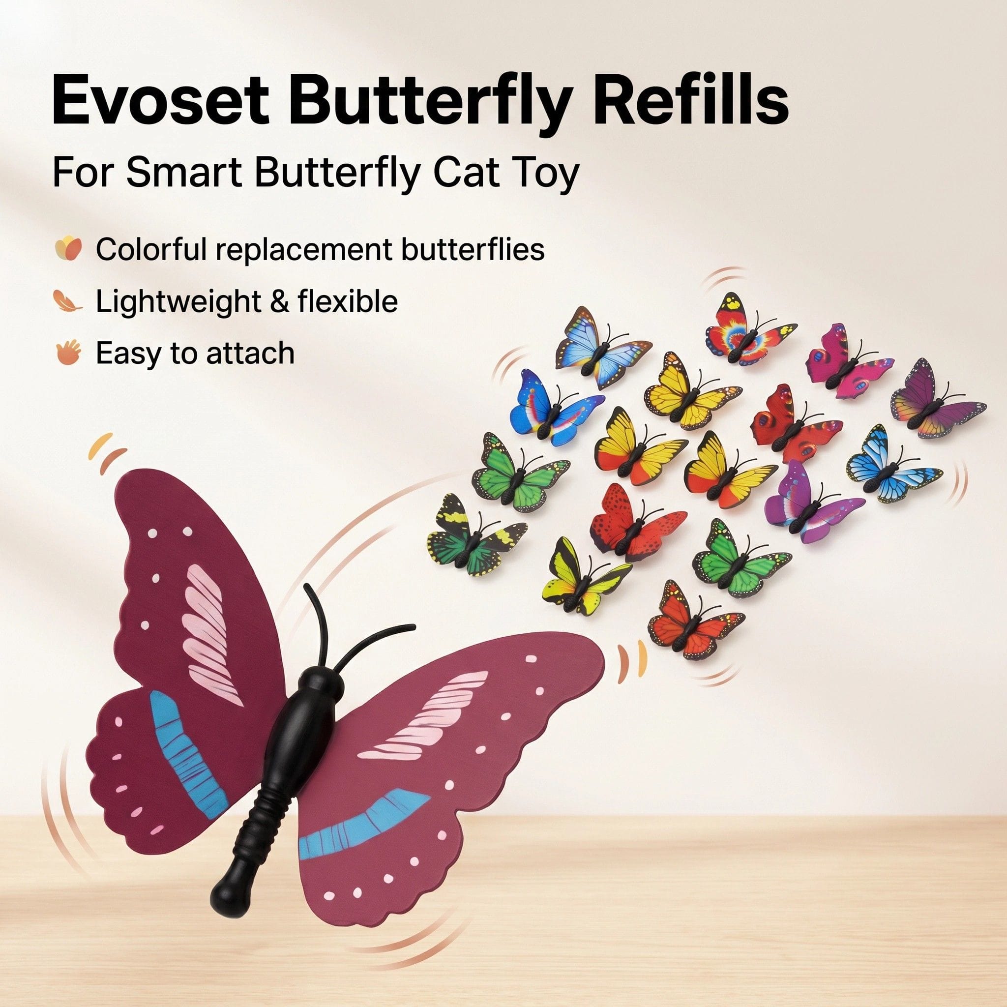 Evoset Evoset Butterfly Refills for Smart Butterfly Cat Toy Evoset Butterfly Refills for Smart Butterfly Cat Toy