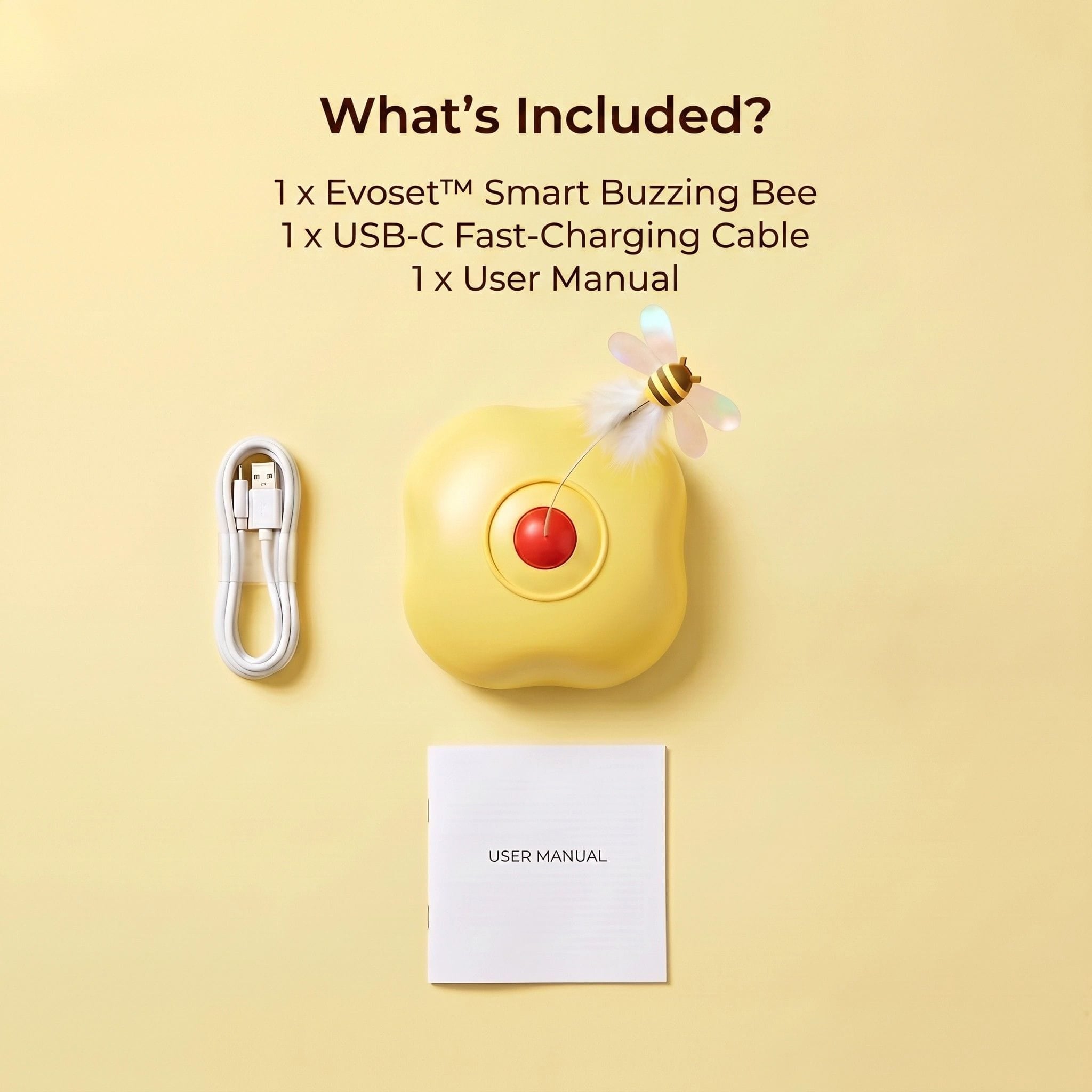 Evoset Interactive Cat Toy Evoset™ Smart Buzzing Bee Cat Toy 🐾 Evoset™ Smart Buzzing Bee Cat Toy 🐾
