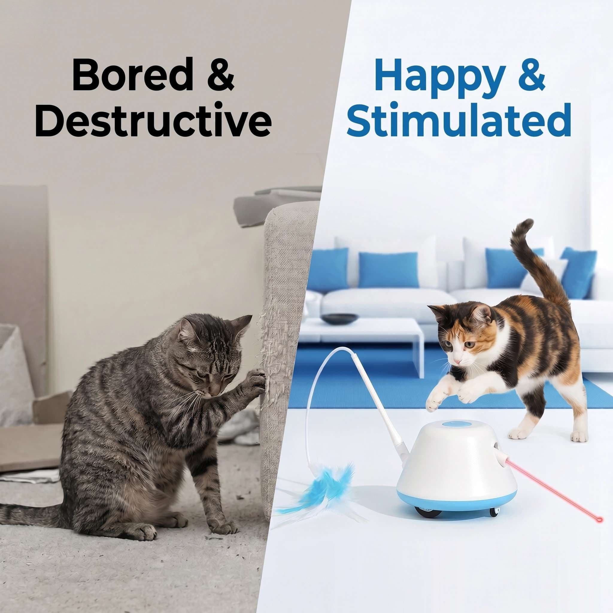 Evoset Interactive Cat Toy Evoset™ Smart Dual-Action Laser & Feather Toy Evoset™ Smart Dual-Action Laser & Feather Toy