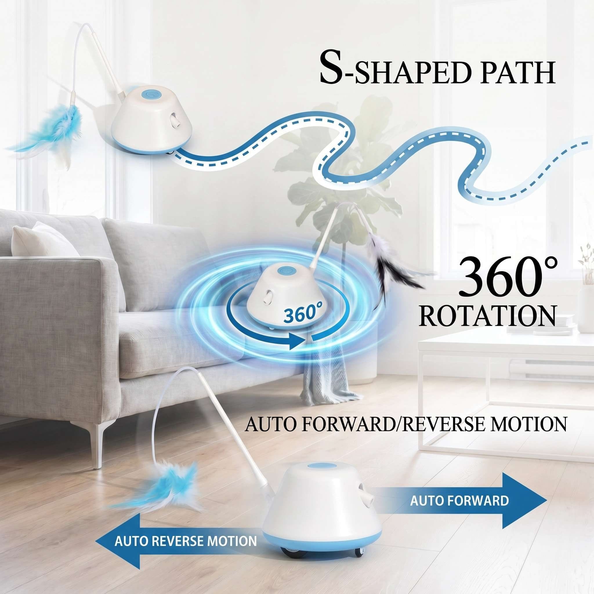 Evoset Interactive Cat Toy Evoset™ Smart Dual-Action Laser & Feather Toy Evoset™ Smart Dual-Action Laser & Feather Toy