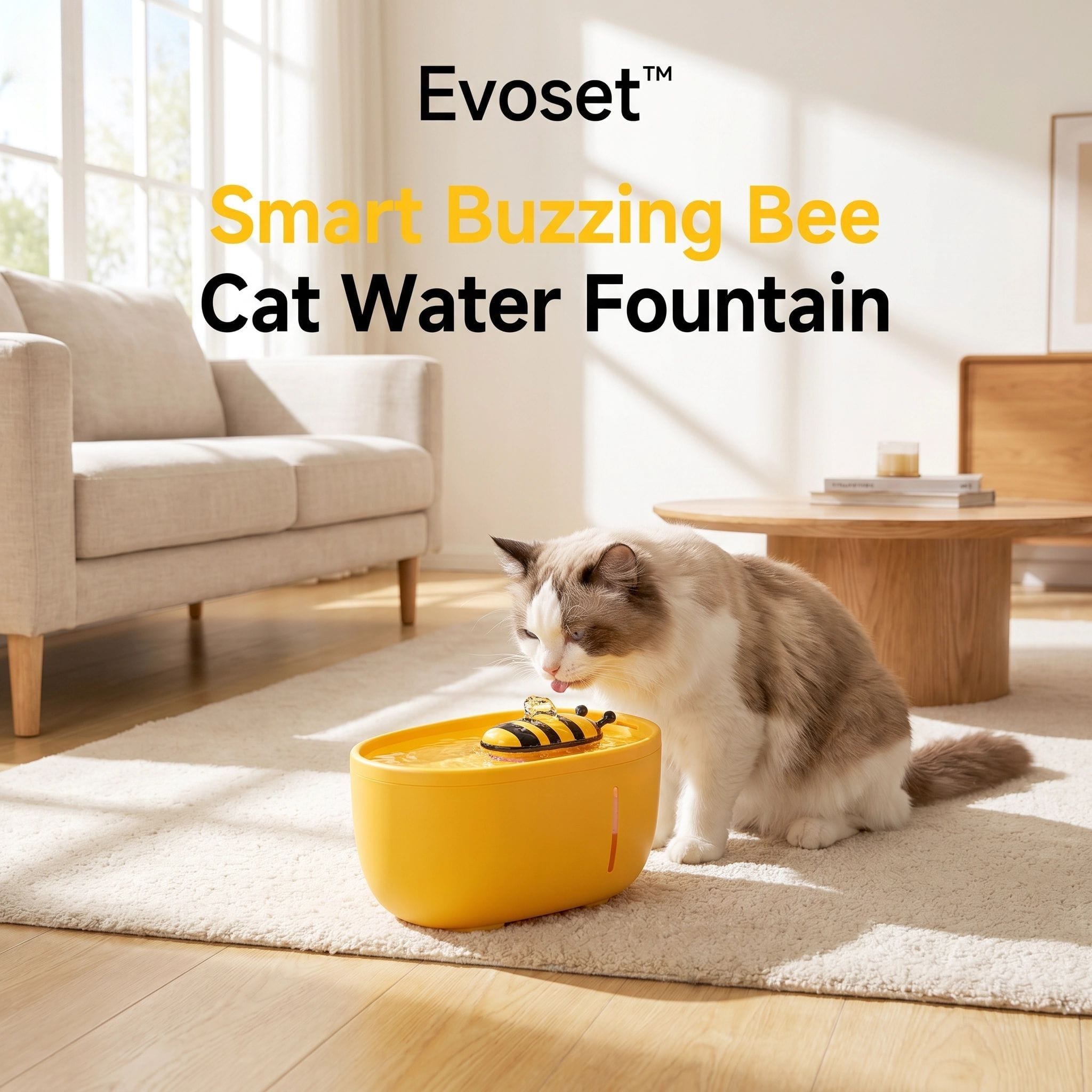Evoset Evoset™ Smart Buzzing Bee Cat Water Fountain 🐝 Evoset™ Smart Buzzing Bee Cat Water Fountain 🐝