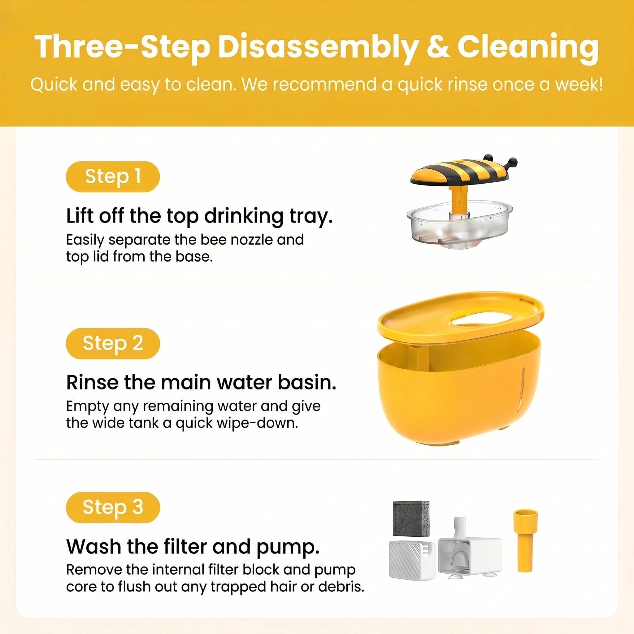 Evoset Evoset™ Smart Buzzing Bee Cat Water Fountain 🐝 Evoset™ Smart Buzzing Bee Cat Water Fountain 🐝