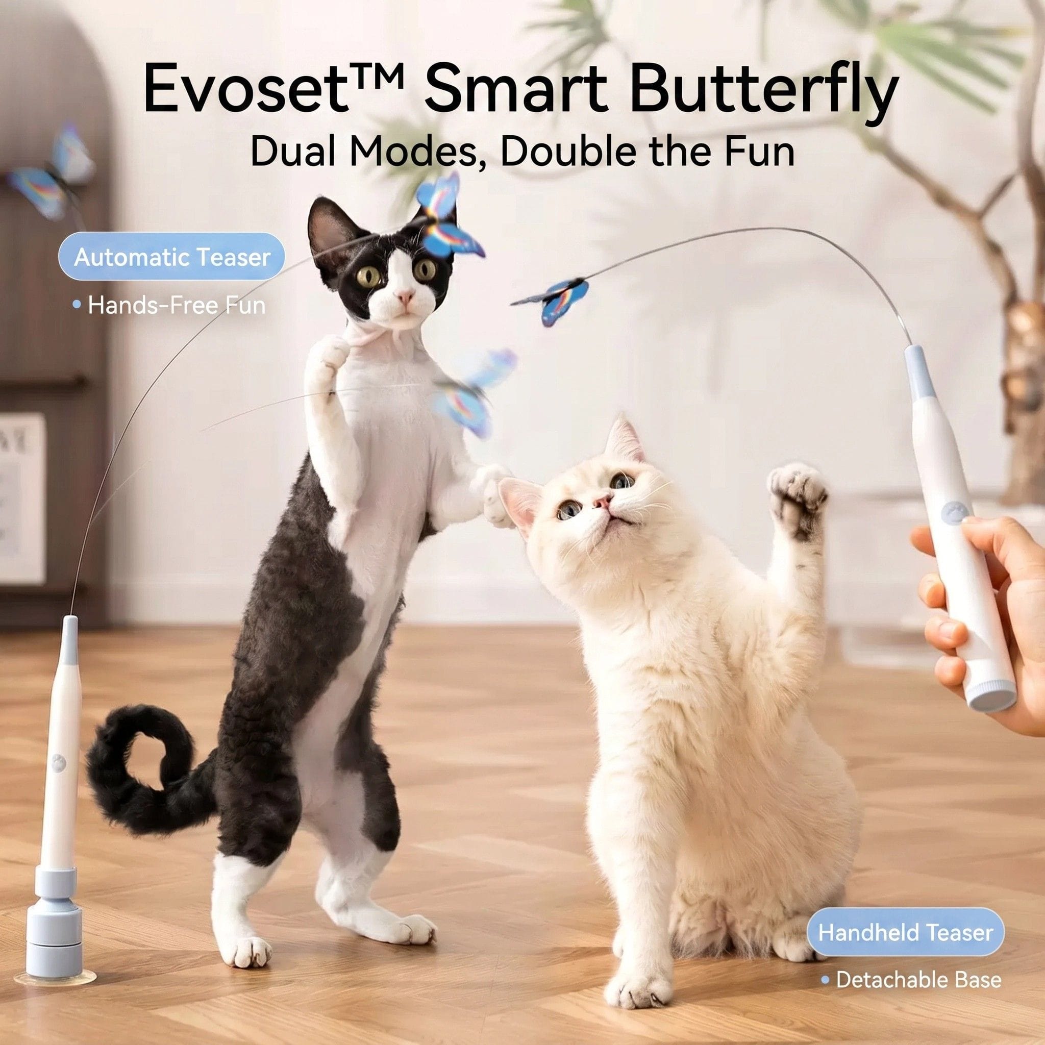 Evoset Interactive Cat Toy Evoset™ Smart Butterfly Cat Toy  🐾 V2 Evoset™ Smart Butterfly Cat Toy  🐾 V2