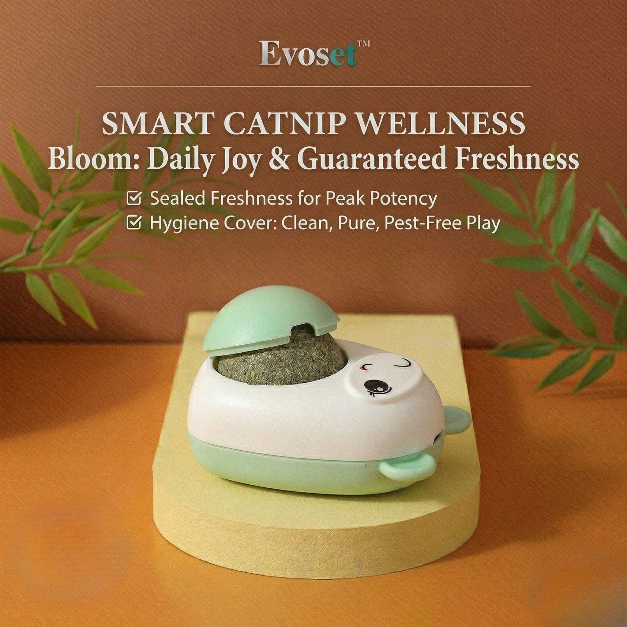 Evoset Evoset™ Smart Catnip Bloom — 360° Rotating Wellness Ball Evoset™ Smart Catnip Bloom — 360° Rotating Wellness Ball