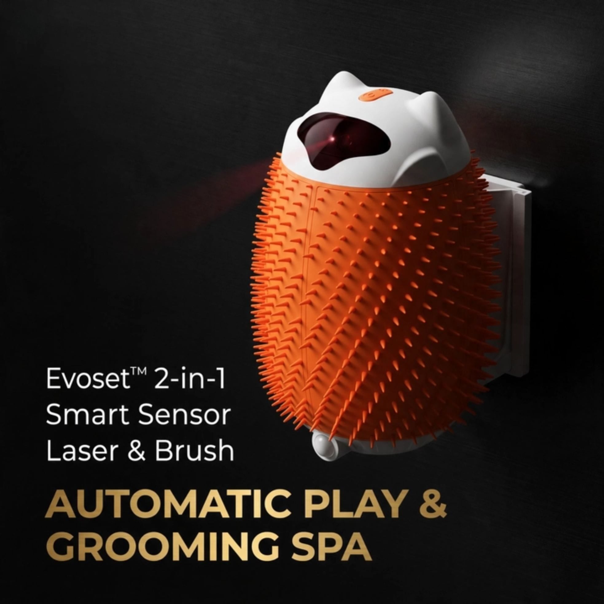Evoset Interactive Cat Toy Evoset™ 2-in-1 Smart Sensor Laser & Brush 🐾 Evoset™ 2-in-1 Smart Sensor Laser & Brush 🐾
