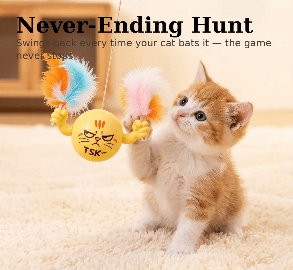 Evoset Cat Toys Evoset™ Smart Swing Ball — Automatic Feather Teaser Cat Toy Smart Swing Ball — Automatic Feather Cat Toy | Evoset